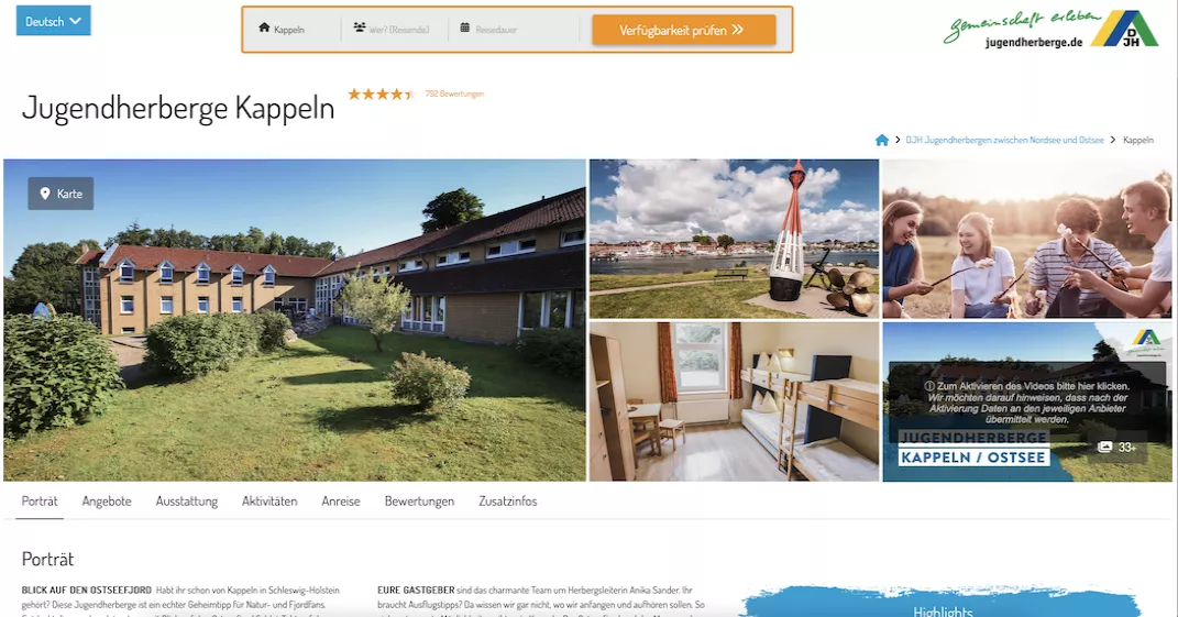 DJH Jugendherberge Kappeln Öffnungszeiten Anreise Alle Infos